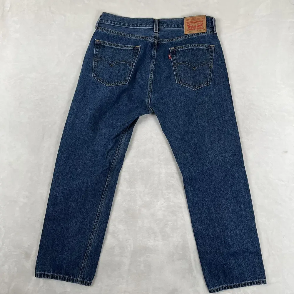 Levi's 505 Jeans Mens 35x30 Blue Regular Straight Denim Medium Wash Pants